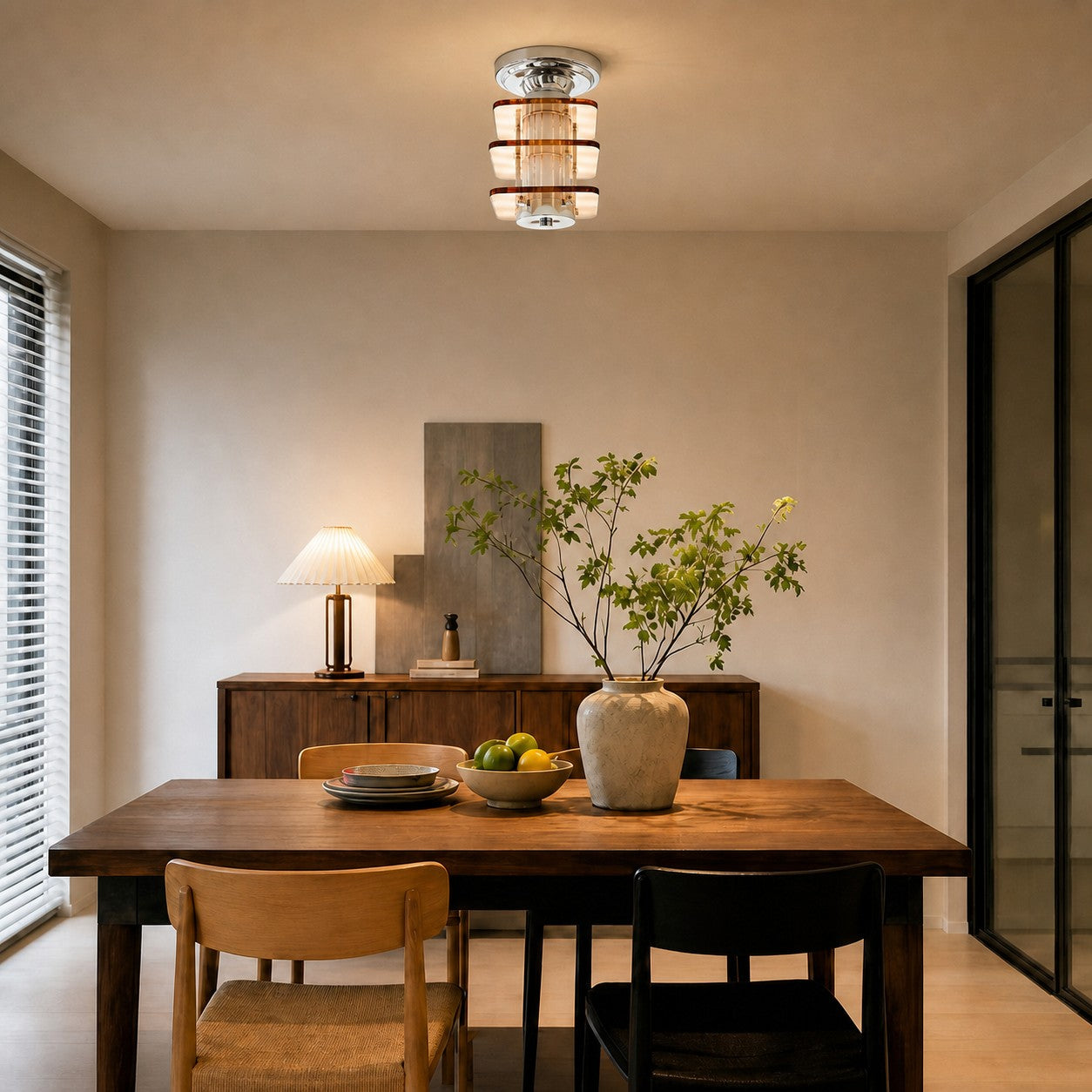 Bauhaus Acrylic Chrome Flush Mount Ceiling Lamp