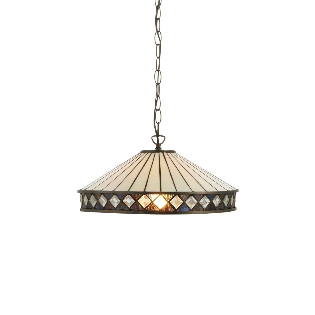 TF Fargo Pendant Light - Tiffany Style Lighting with an Art Deco Shade and Adjustable Chain
