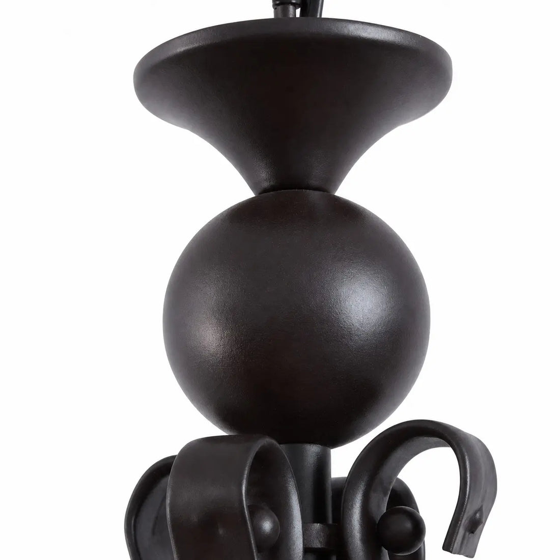 Black iron top ornament and frame detail