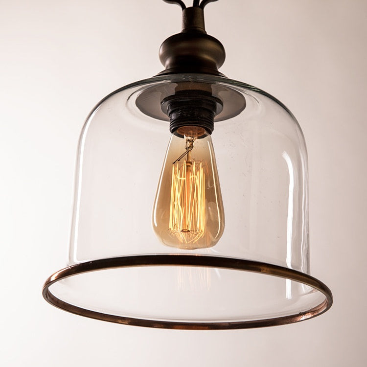 Vintage Glass Metal Pendant Light