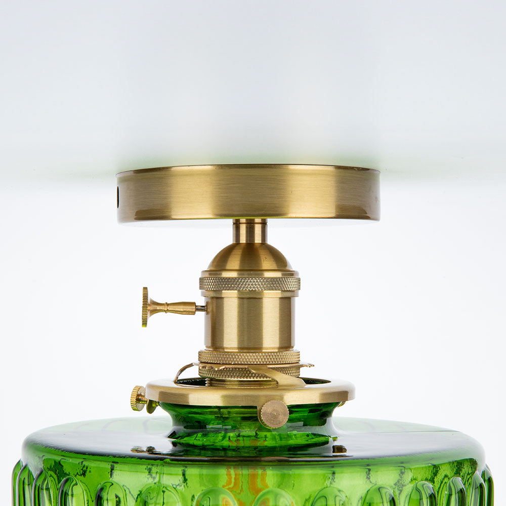Green Glass Ceiling Light – Vintage Fixture for Stylish Home Interiors