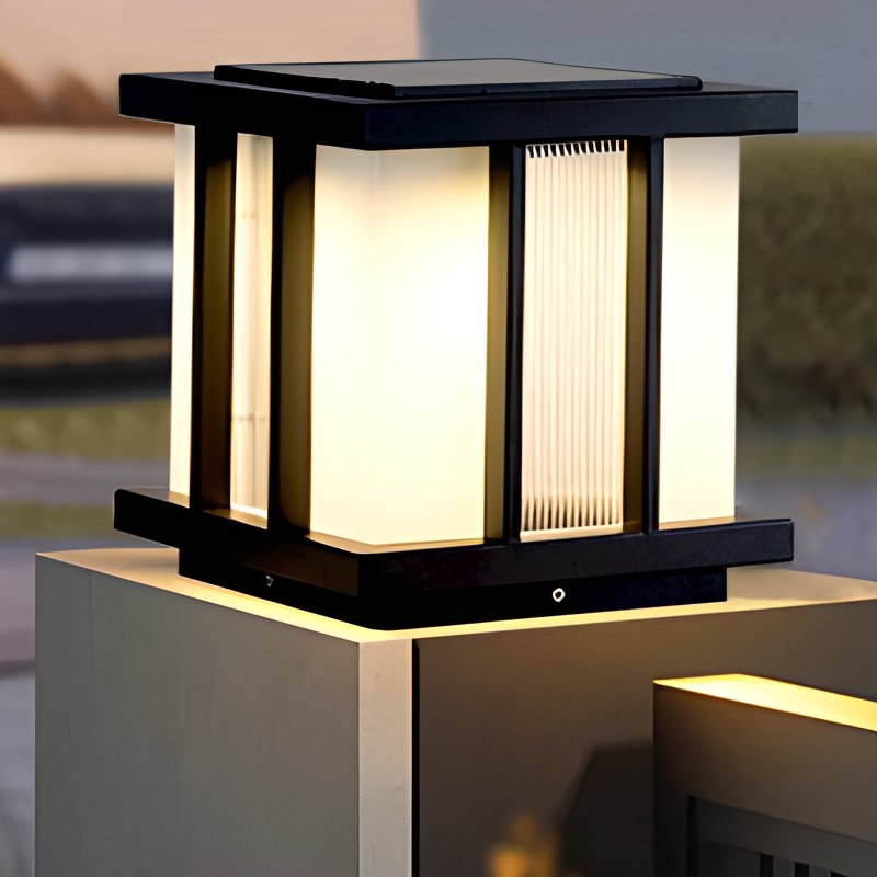 Solar Cube Outdoor Light - Modern Frosted Glass Pathway Lighting