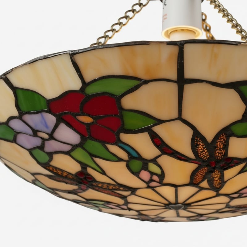 TF Butterfly Pendant Lamp — Decorative Stained Glass Pendant Light for Bedroom or Entryway