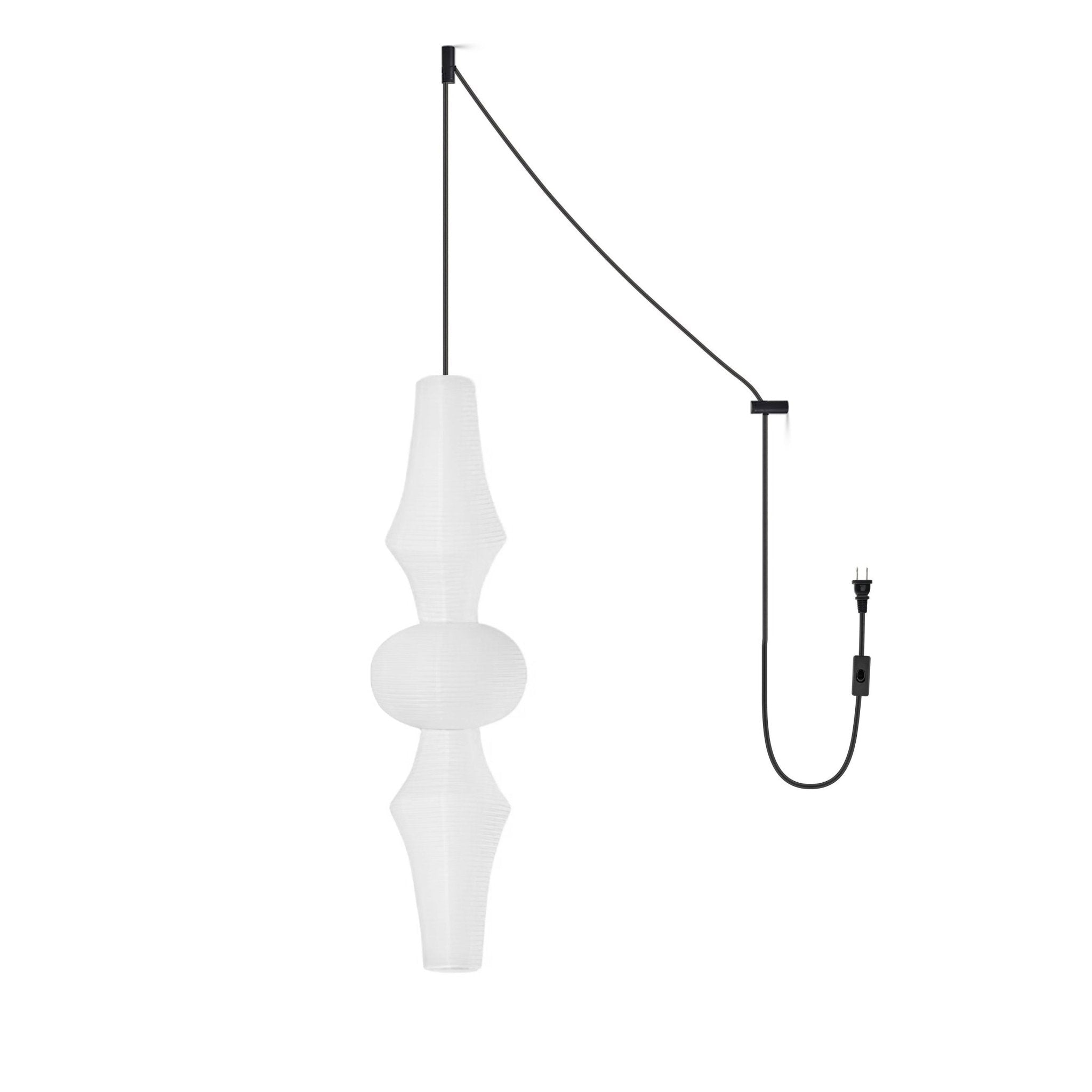 White Handcrafted Mulberry Paper Swag Light
