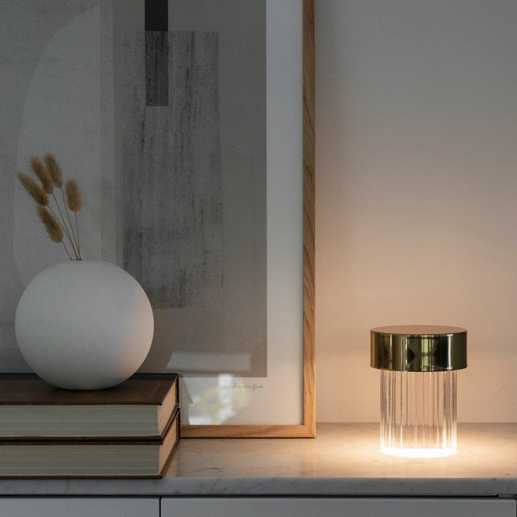 Tragbare Tischlampe – wiederaufladbare Glaslampe für Wohnzimmer und Schreibtisch