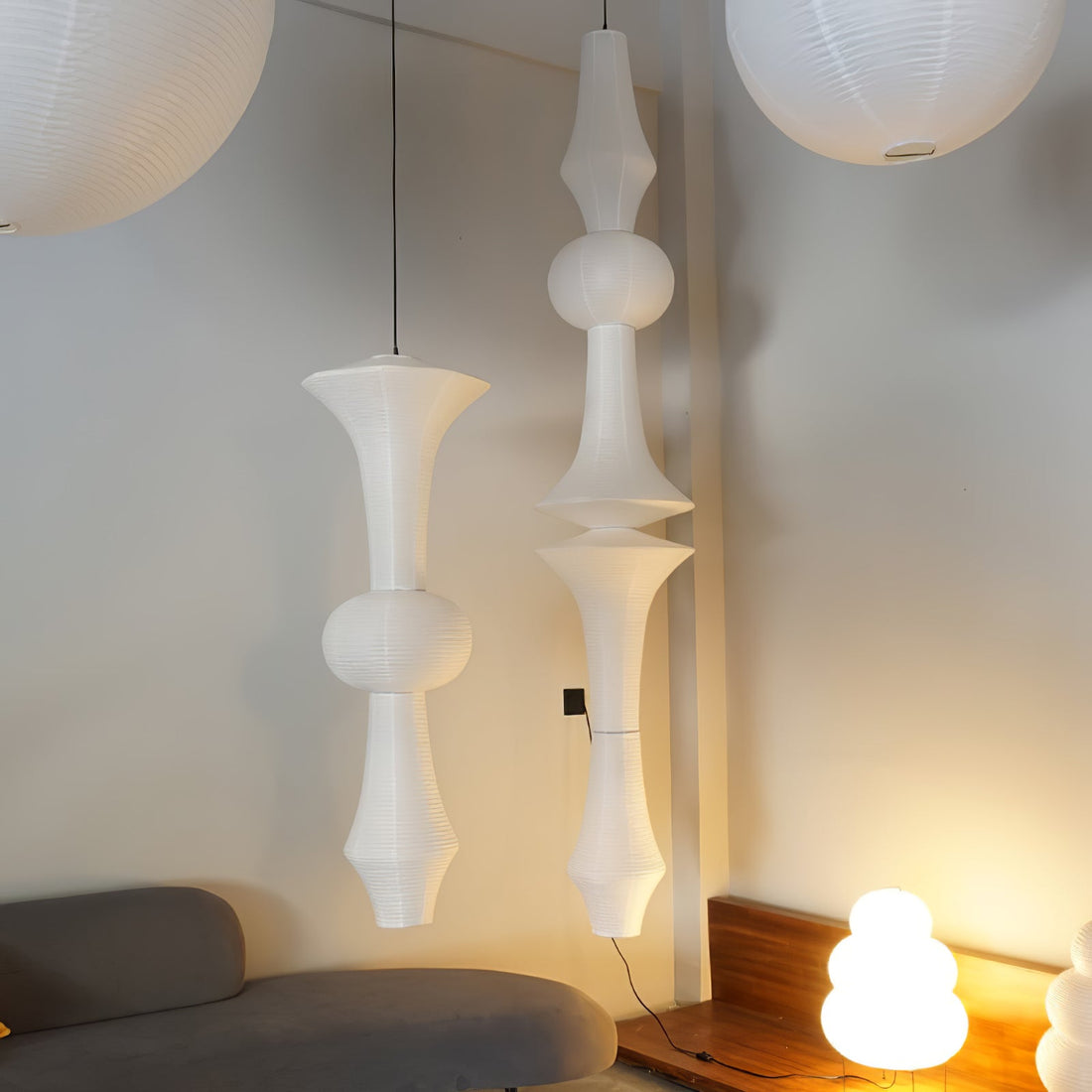 Washi-Papier-Pendelleuchte – Japanische handgefertigte Lampe für das Wohnzimmer