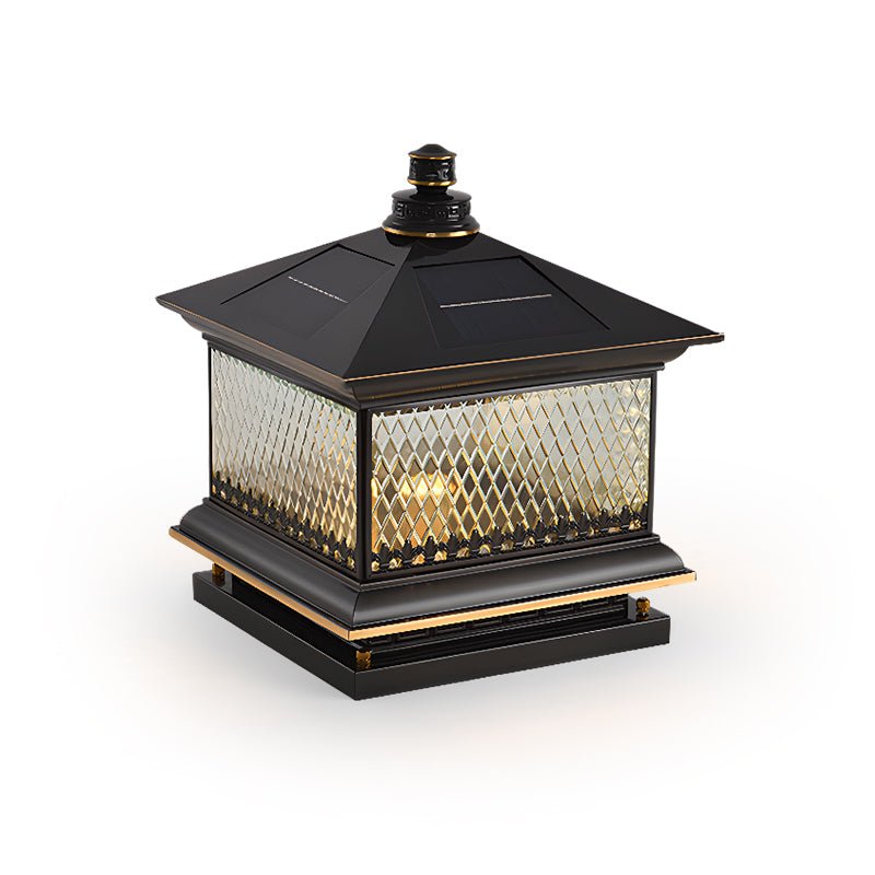 Solar-Pfostenleuchte Diamond – Elegante Außenleuchte aus Glas für Gartenwege