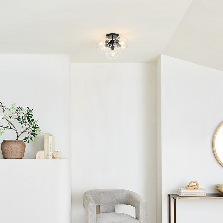 Brina Glass 5-Light Flush Mount - Minimalist Glass Ceiling Fixture