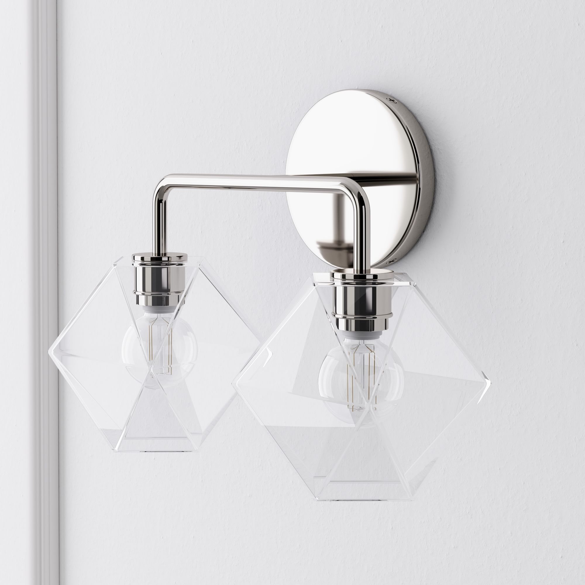 Talvior Geometric Modern Bathroom Sconce - Faceted Shade Light in Luxe Finishes