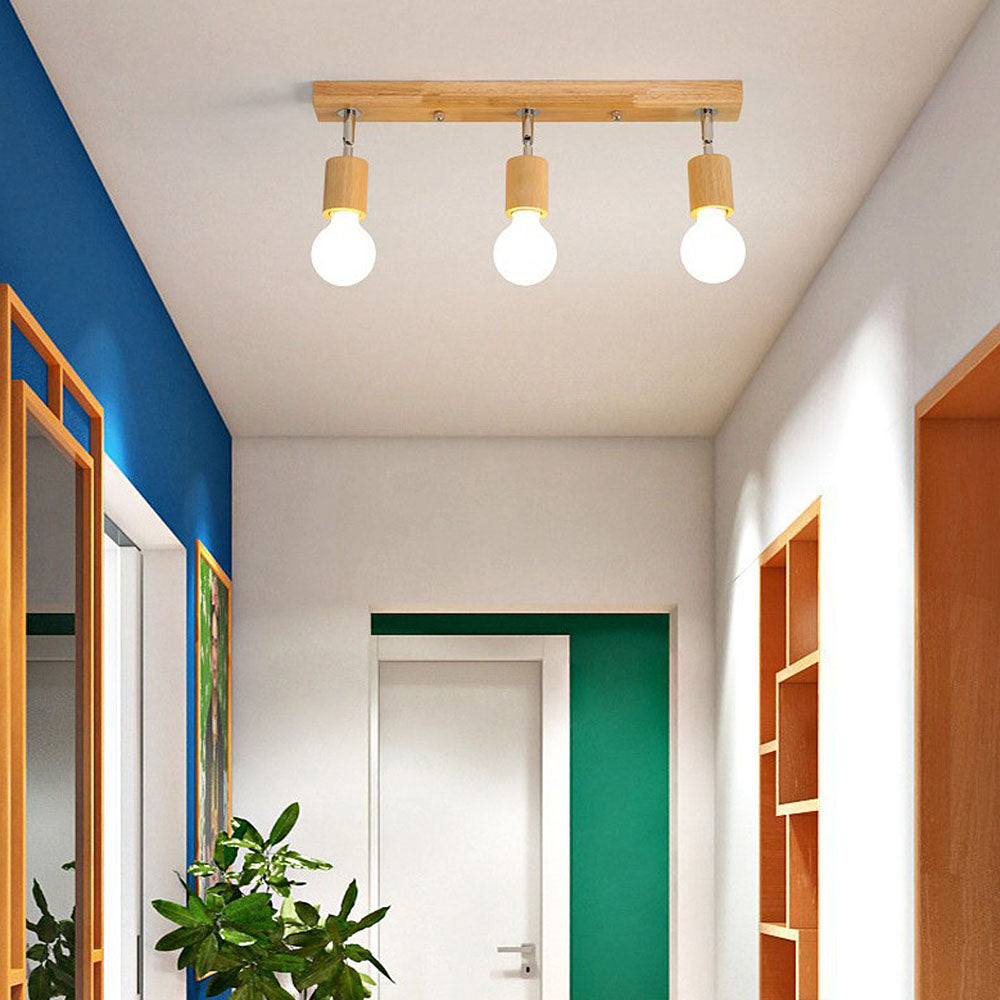 Nordic Track Lighting - Rotate Spotlight Wood Accent Modern