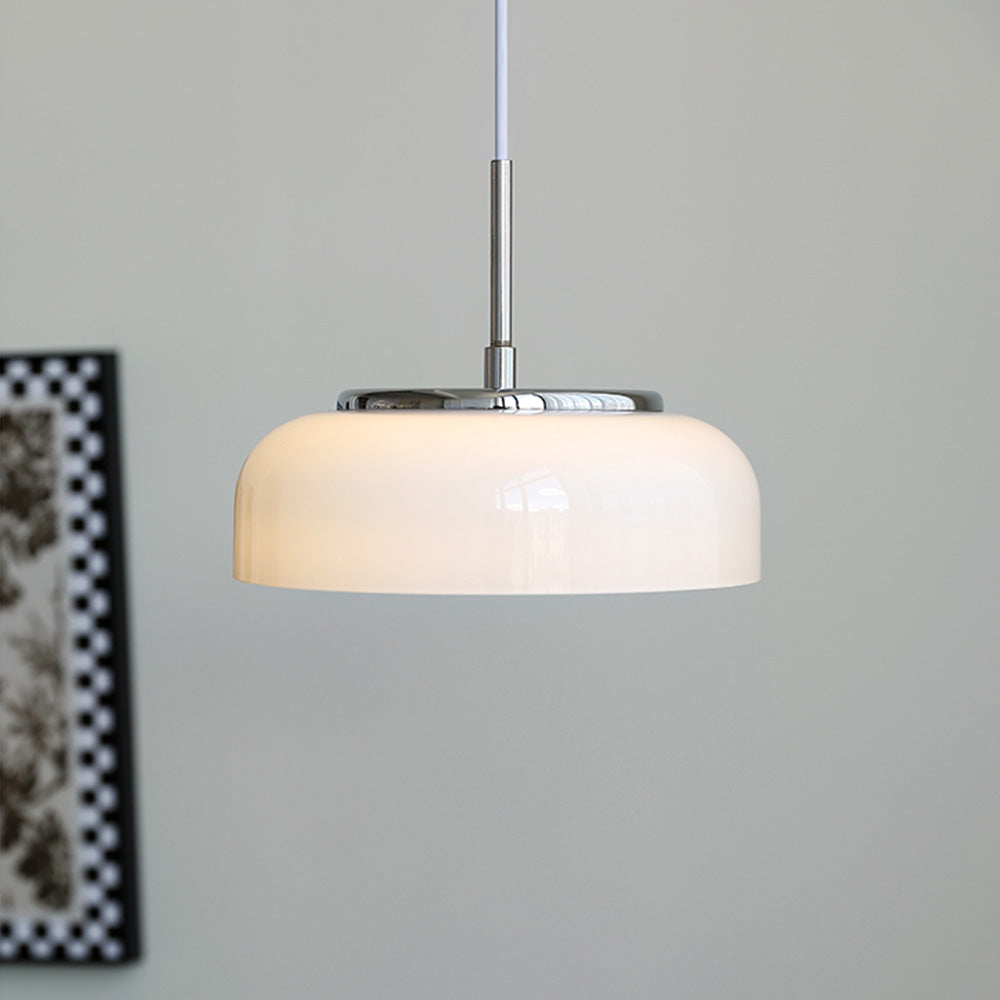 Nordic Glass Pendant Light - Bauhaus Bowl Shaped Lamp for Dining Room