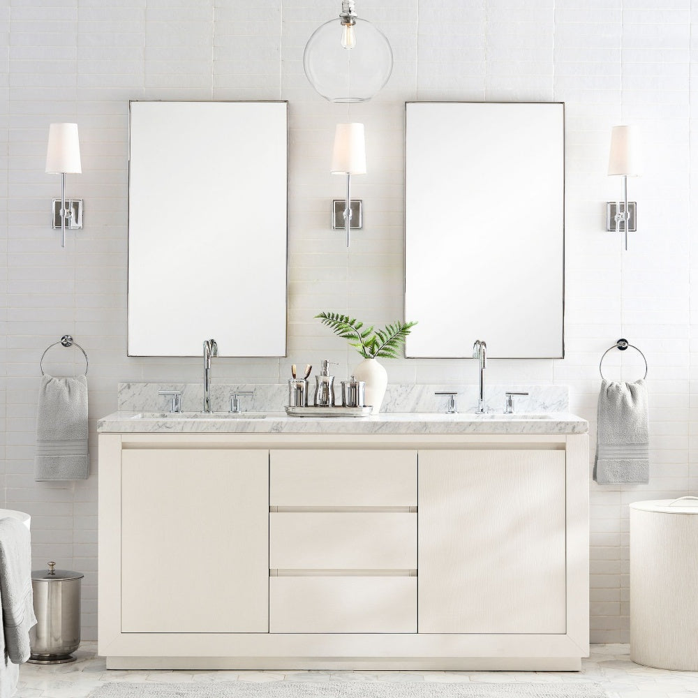 Derlina Wandleuchte mit weißen Leinenschirmen – Retro-Metall-Mehrkopfleuchte