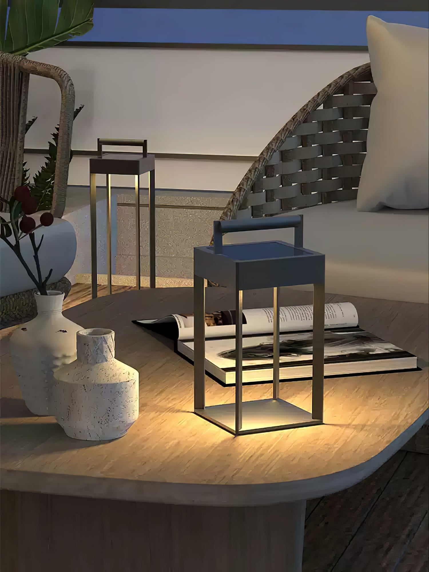 Solarlaterne Außenlampe - Geometrisches LED-Licht für Garten &amp; Terrasse