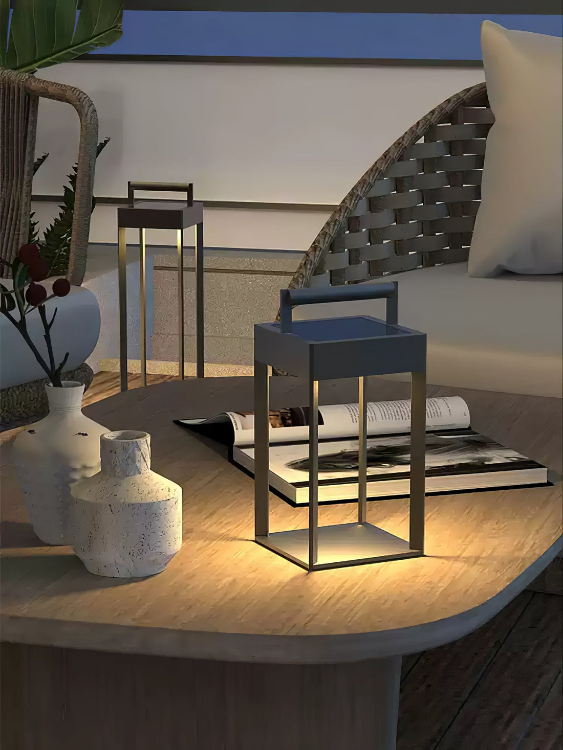 Solarlaterne Außenlampe - Geometrisches LED-Licht für Garten &amp; Terrasse