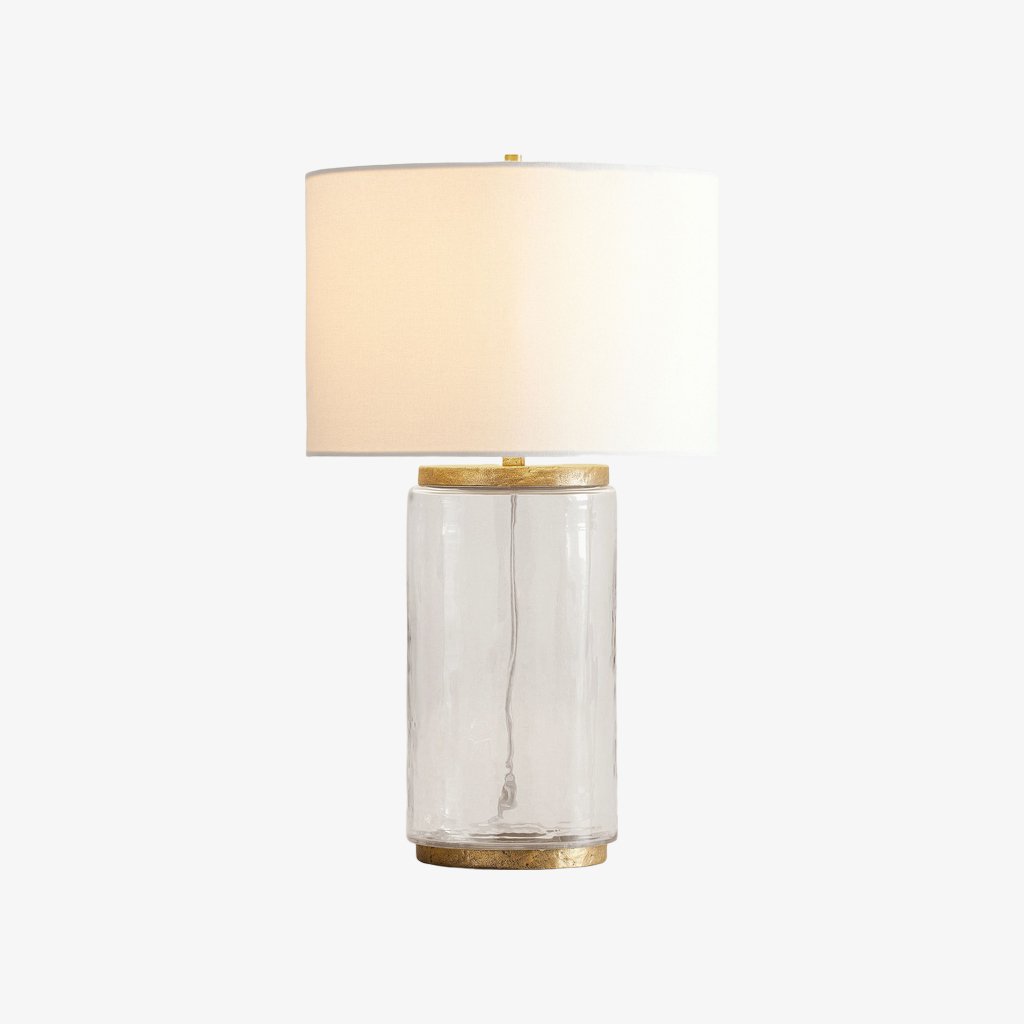 Sustaina Recycled Glass Table Lamp - Sculptural Irregular Shape and Coastal Style for Bedroom Nightstand