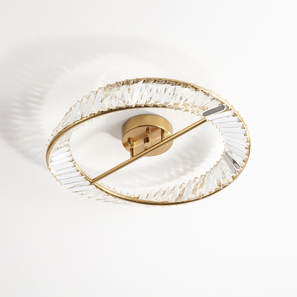 Modern LED Crystal Ceiling Lamp – Round Fixture for Living Room