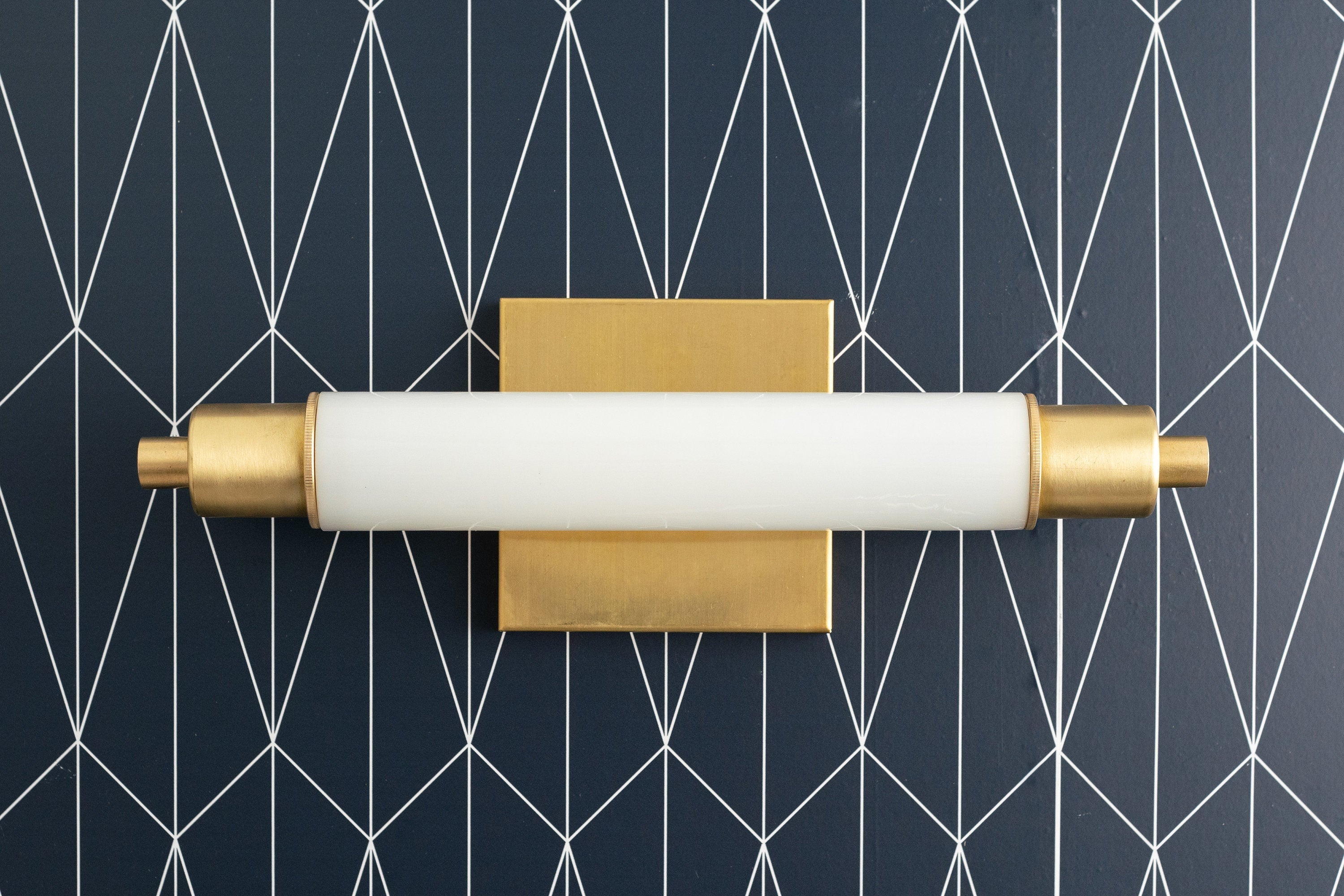 Ornato Luxe Modern Vanity Sconce - Art Deco Wall Light with Cylinder Shade