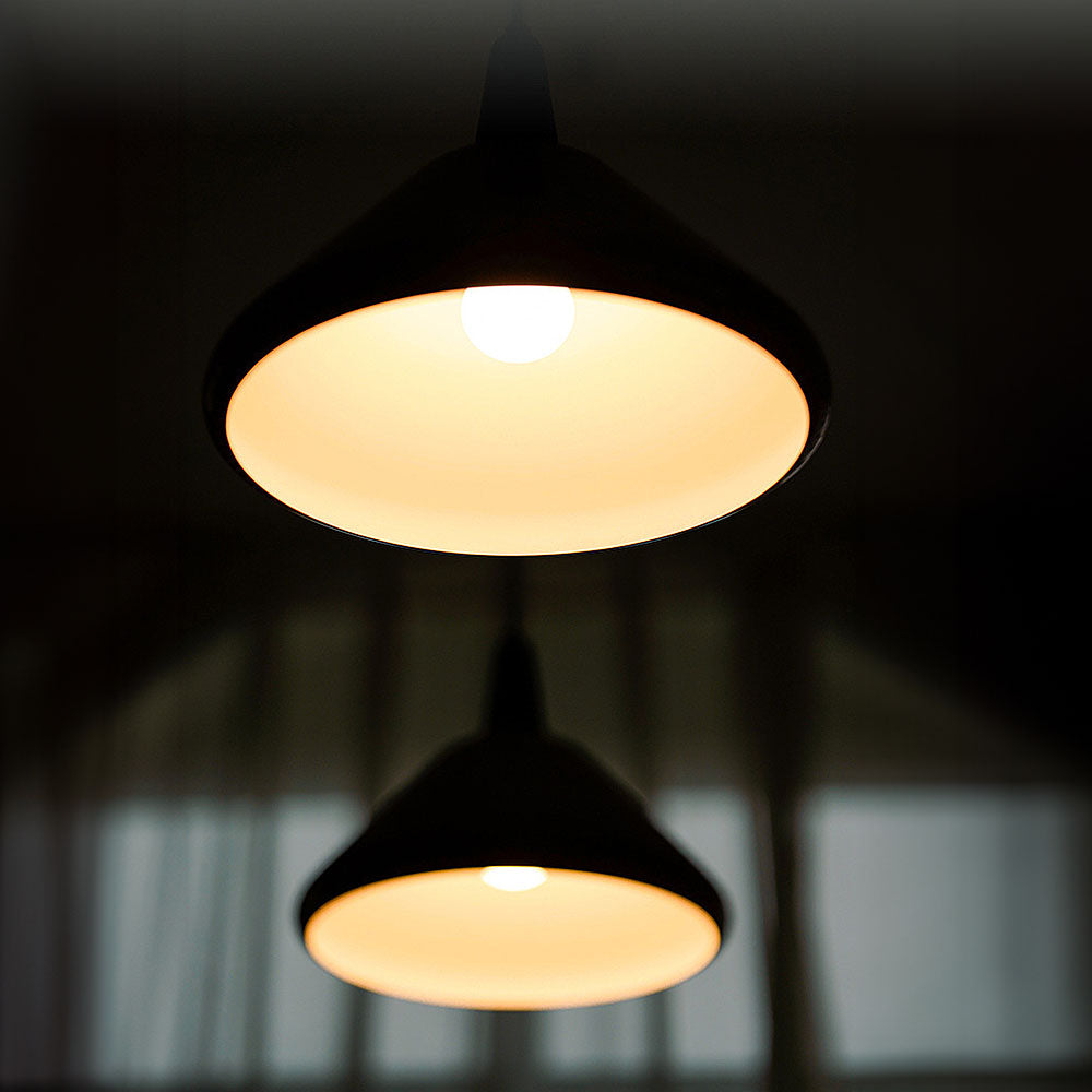 Orange Iron Cone Pendant Lamp - Simple Kitchen Island Lighting Fixture
