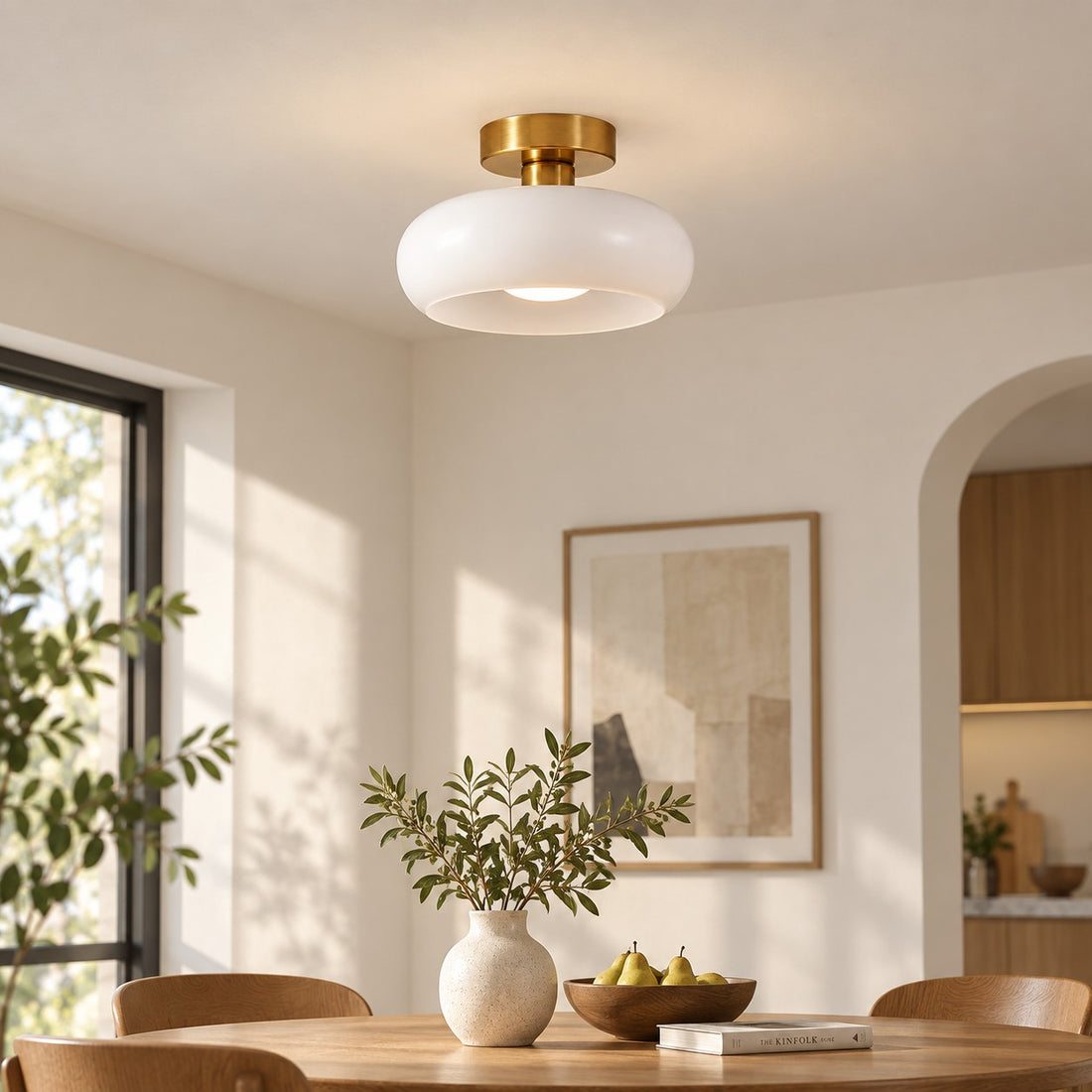 Bauvia Bauhaus moderne runde Glas-Deckenleuchte
