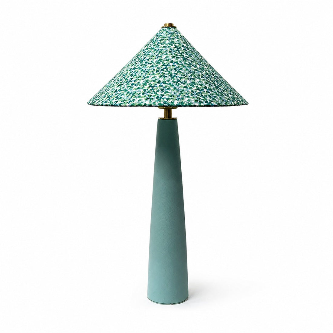 Liberty floral shade ceramic table lamp on a white background