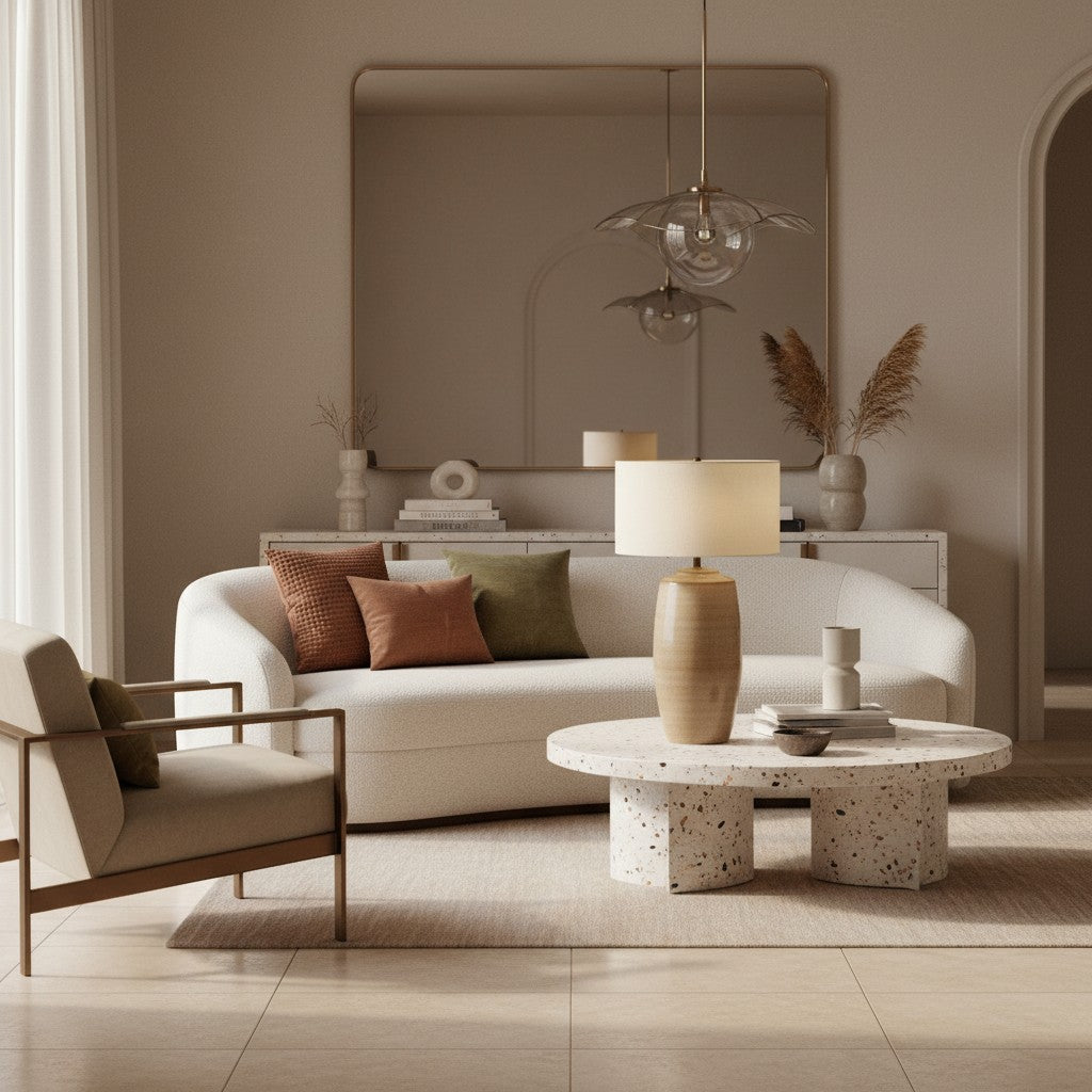 Ceruna Linen Lampshade Ceramic Table Lamp – Metal Frame and Ceramic Base for Home Office Lighting