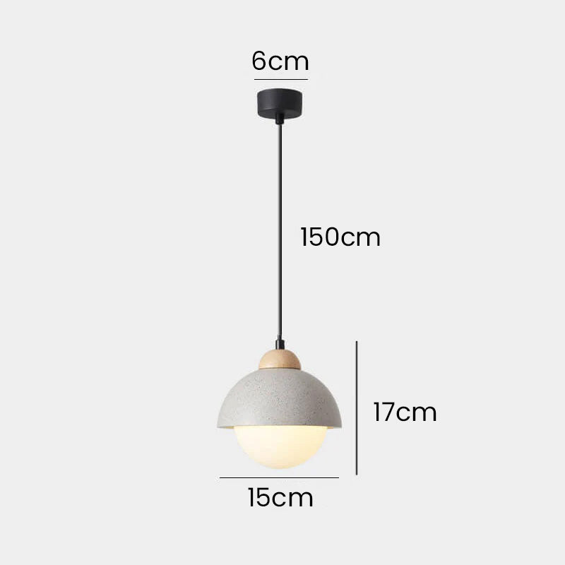 White Stone Pendant Light - Minimalist Kitchen Island Lighting Modern