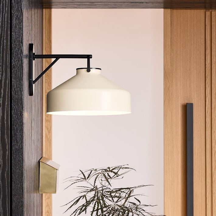 Hanton Metal Outdoor Wall Sconce - Matte Black Industrial Light Fixture