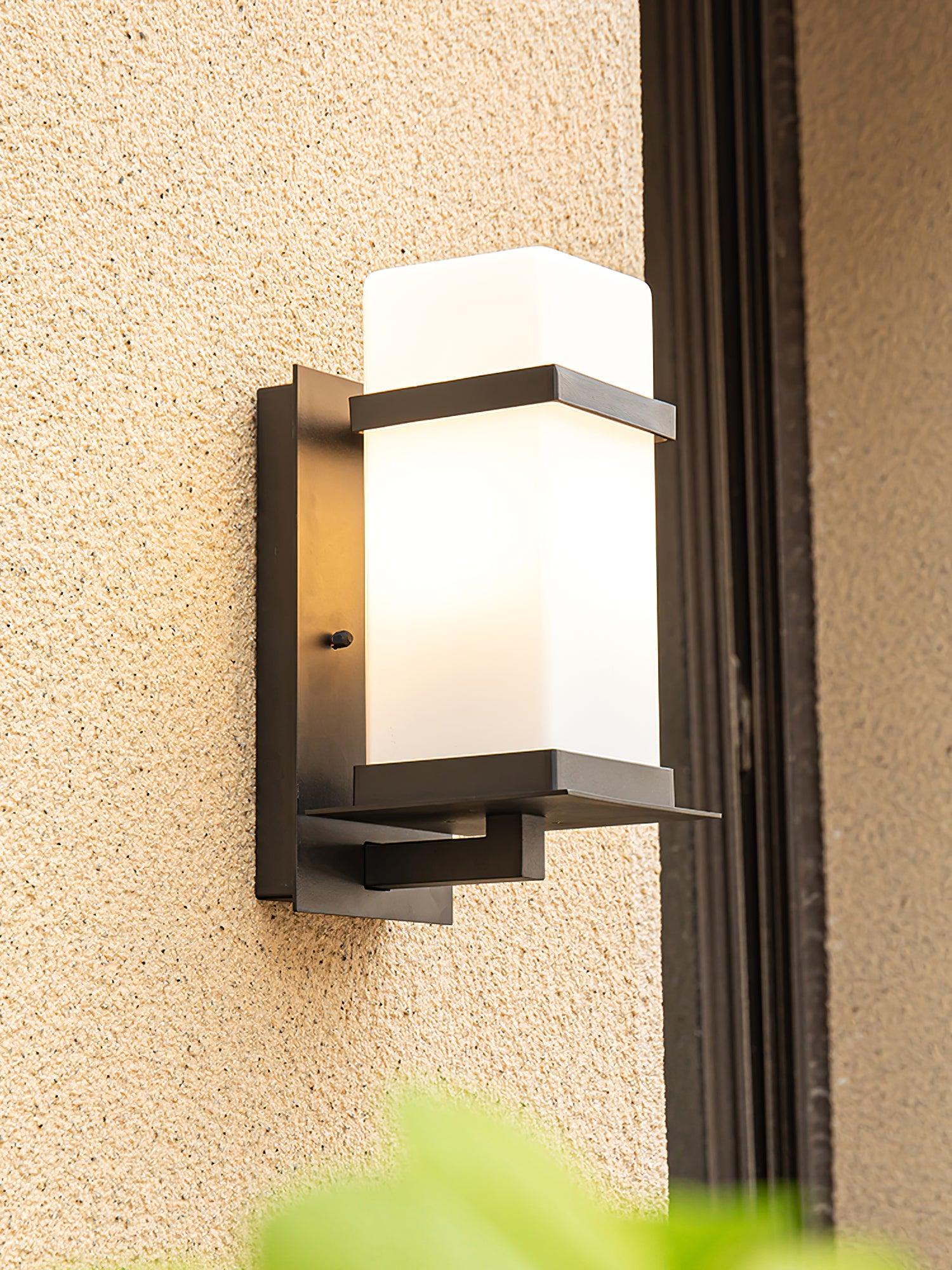 Outdoor Wall Light - Modern Metal Lamp with Glass Shade for Garden