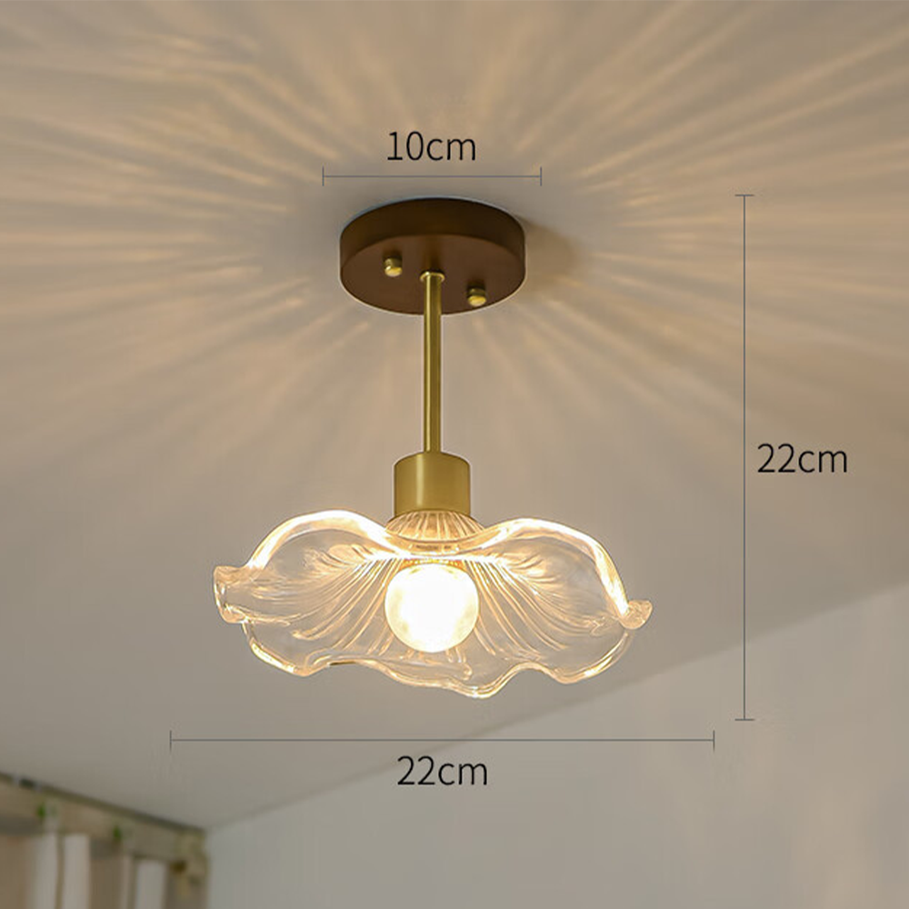 Flower Glass Ceiling Light - Elegant Floral Hallway Lighting