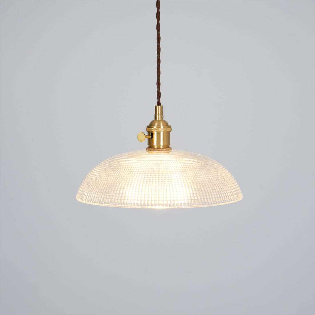 Polished Brass Domed Glass Plug-In Pendant