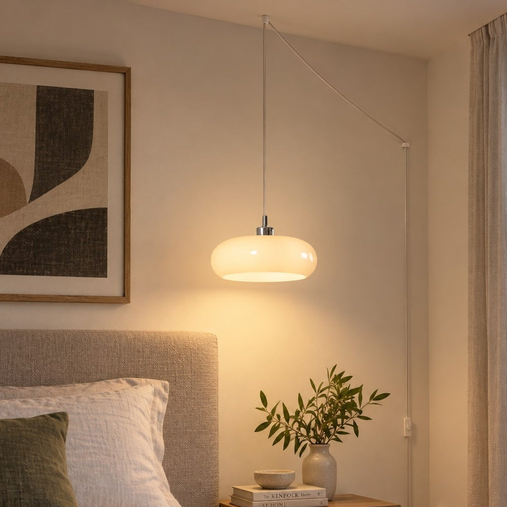 Potivus skulpturale Glas-Pendelleuchte mit Stecker