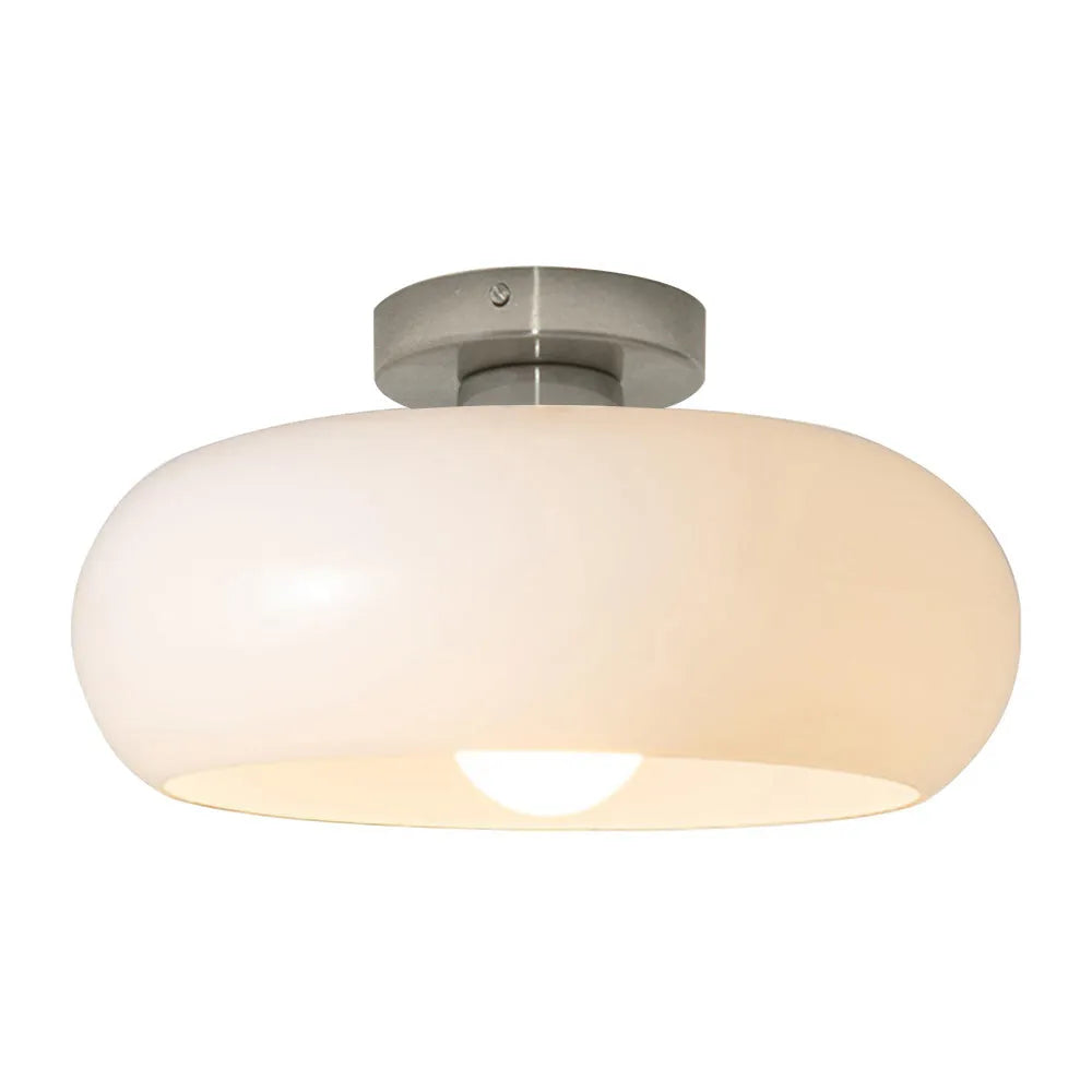 Retro Glass Ceiling Light - Round Fixture for Living Room