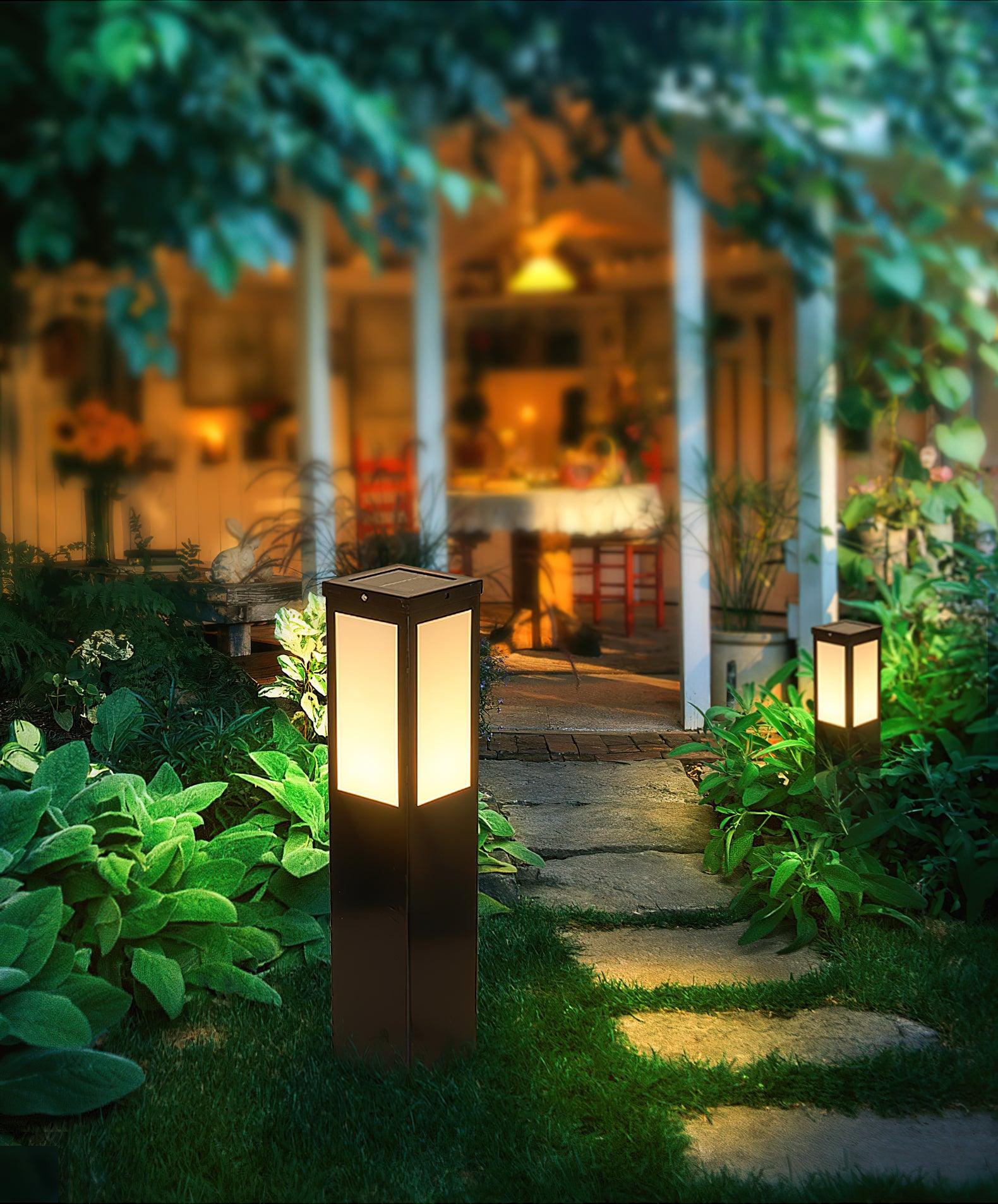 Moderne Pollerleuchte - Solar-Außenlampe aus Aluminiumdruckguss