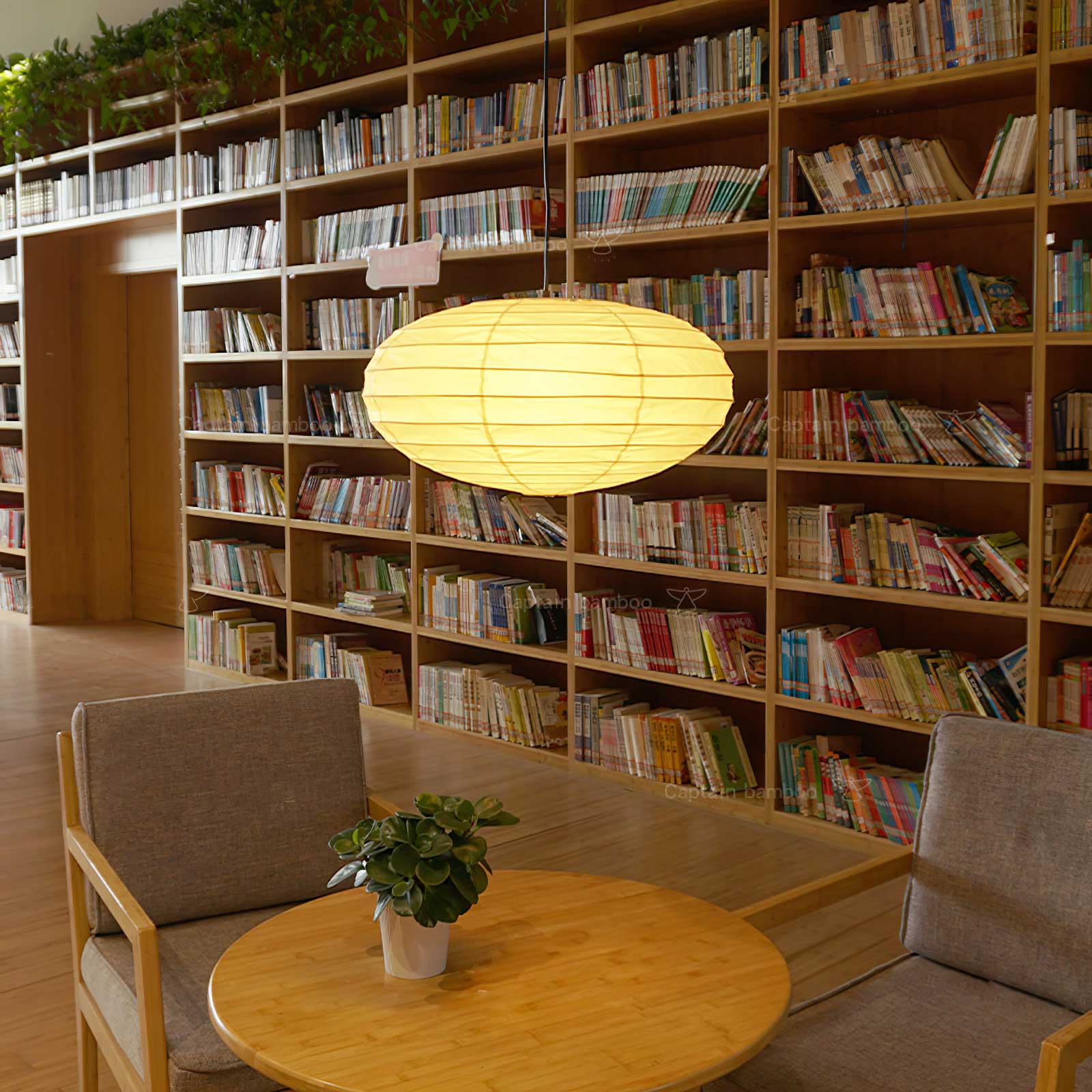 Washi Paper Pendant Lamp - Minimalist Japanese Light for Bedroom Decor