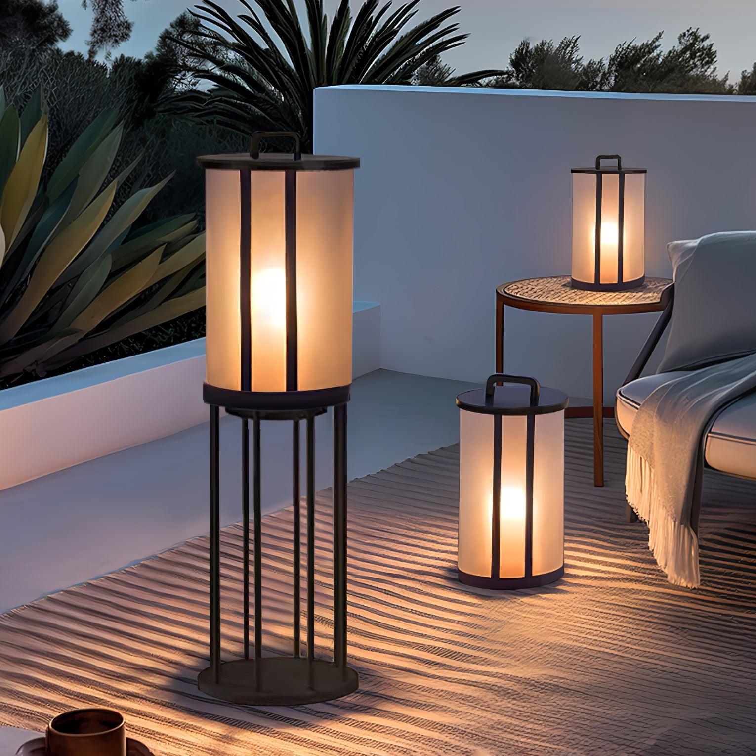 Runde Laterne Außenlampe - Acrylsäule Warmes Licht für den Gang
