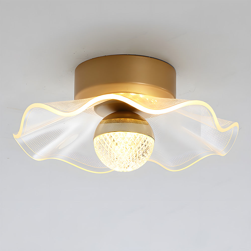 Contemporary Gold Ceiling Lamp - Luxurious Light for Living Room