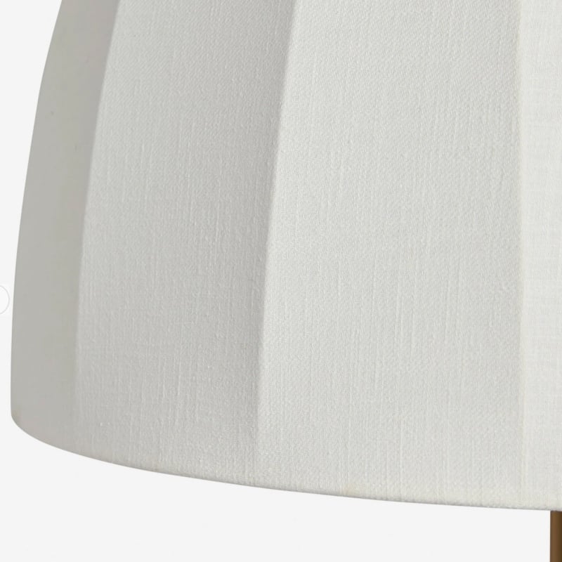 Vellaro Brass Floor Lamp with Fabric Shade – Modern Standing Light for Living Room or Bedroom