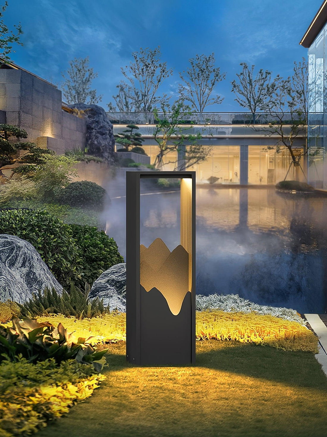 Modern Solar Outdoor Light - Square Lamp Stainless Steel for Garden