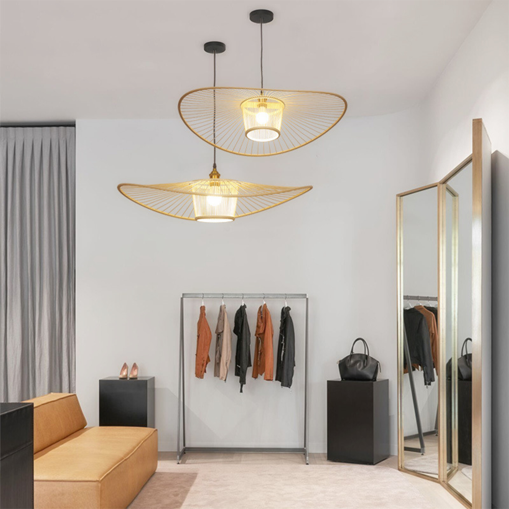 Rattan Pendant Light - Vintage Bamboo Woven Natural Design