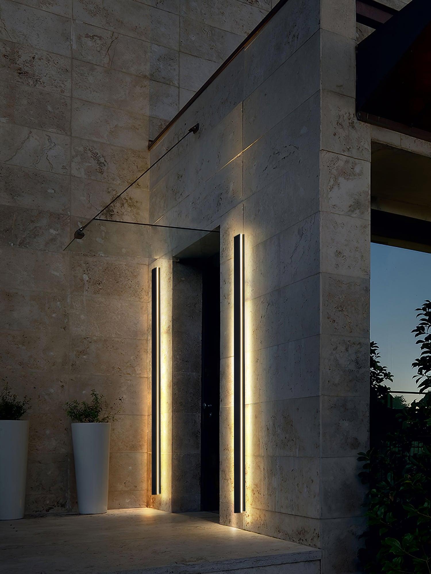 Long Strip Solar Outdoor Wall Sconce - LED Light for Front Porch