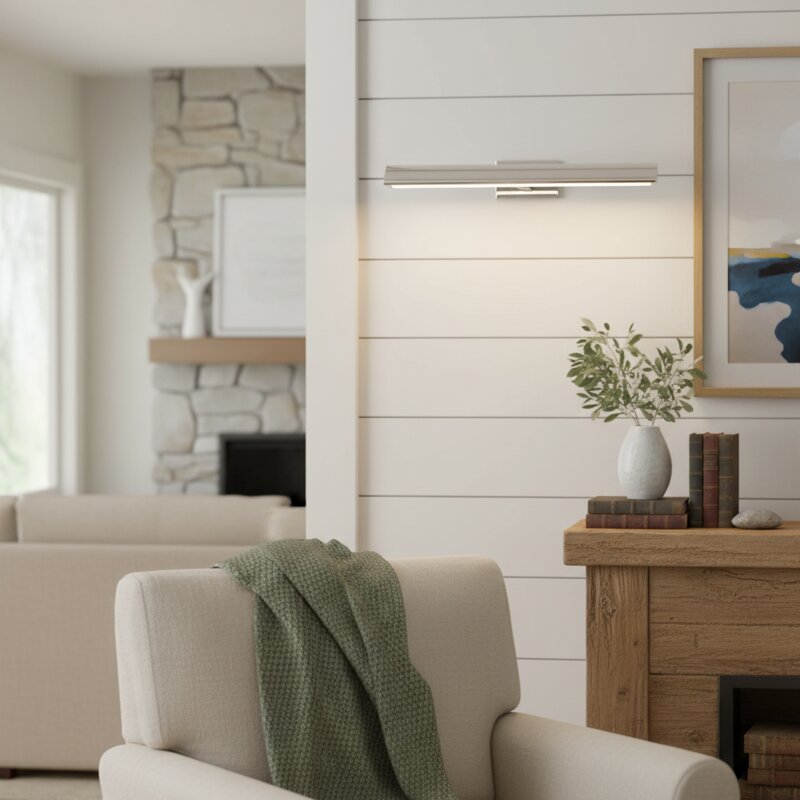 Libris Wall-Mounted Picture Light - Minimalist Linear Metal Frame for Artwork & Hallway