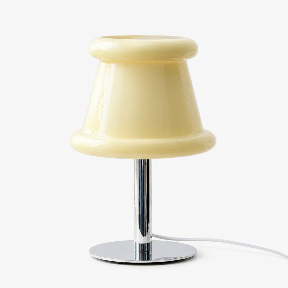 Skulpturale Tischlampe aus Glas