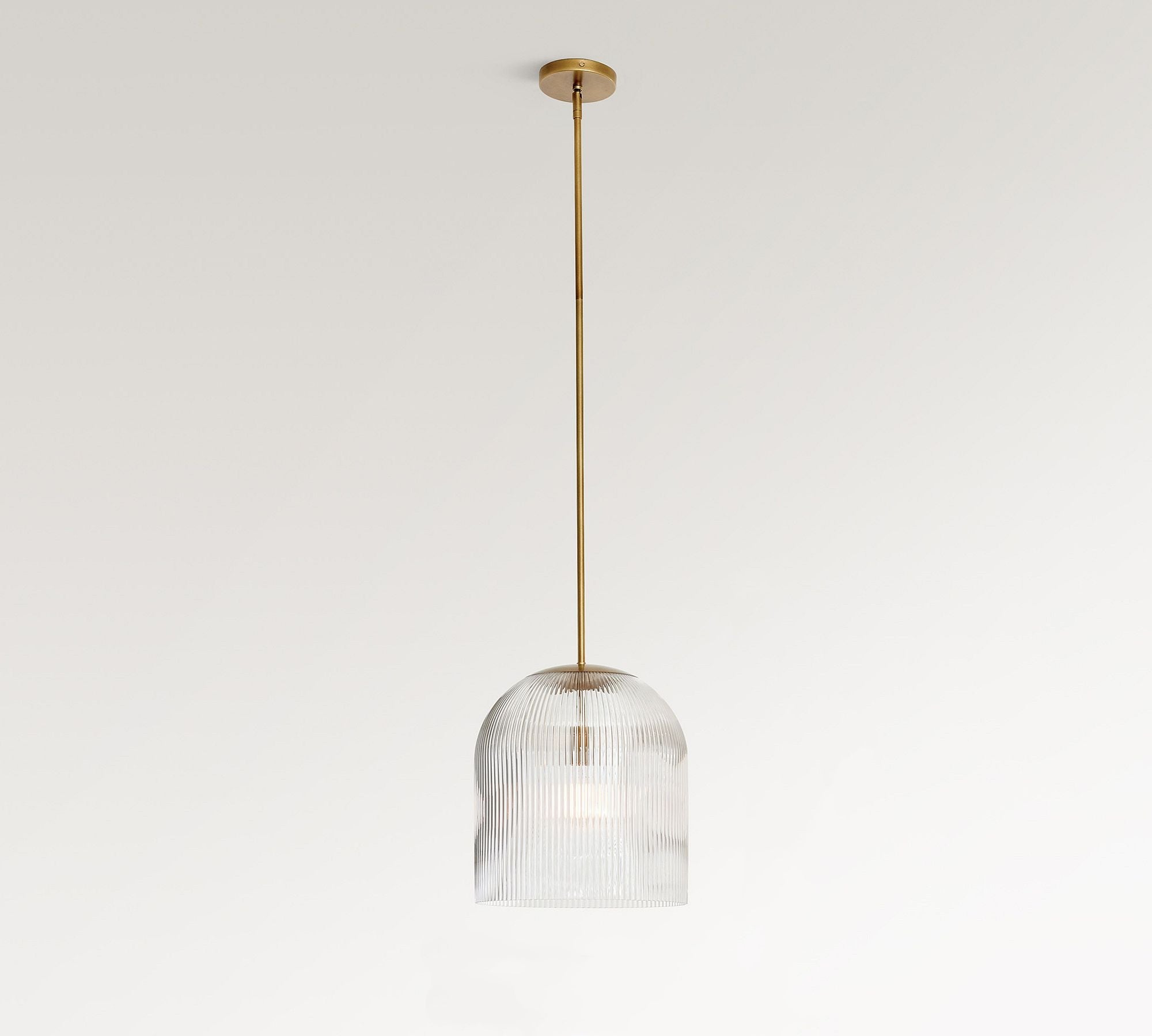 Bravira Ribbed Glass Pendant Light - Elegant Kitchen Island Lamp