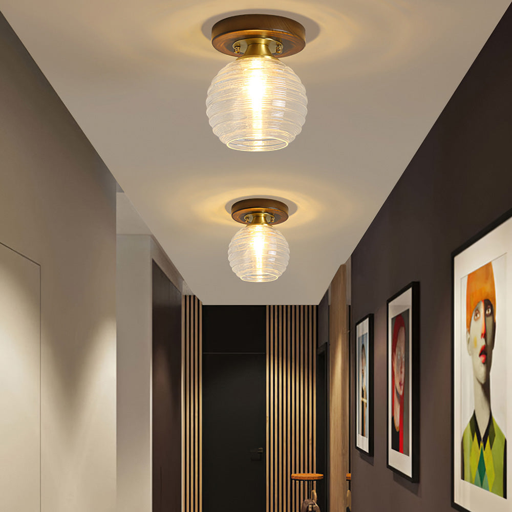 Contemporary Glass Ceiling Light - Modern Living Room Fixture