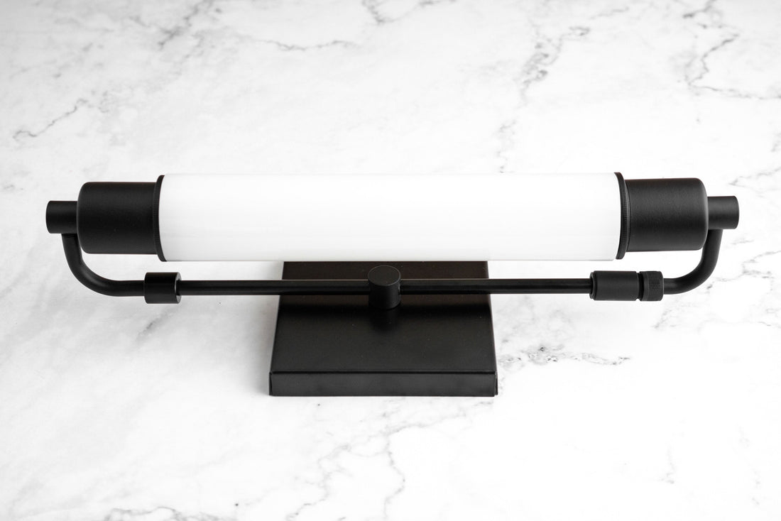 Ornato Luxe Modern Vanity Sconce - Art Deco Wall Light with Cylinder Shade