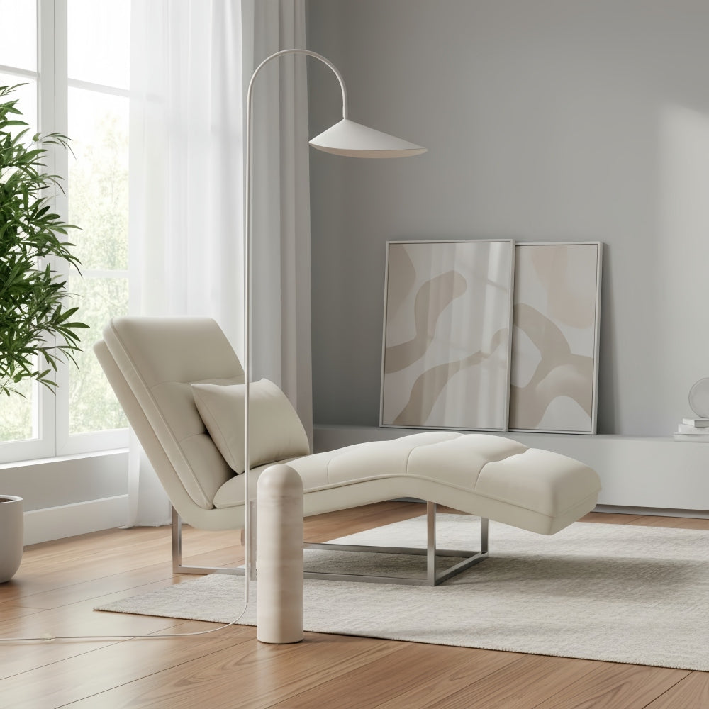 Nulavo Swivel Floor Lamp - Marble Base with Leaf-shaped Shade Modern Style for Living Room