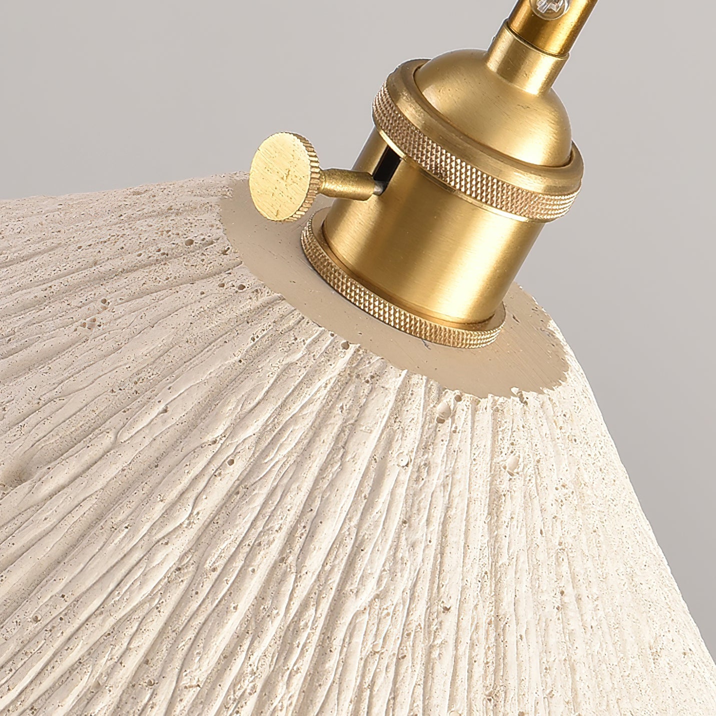 Textured Cement Gold Plug-In Swag Pendant