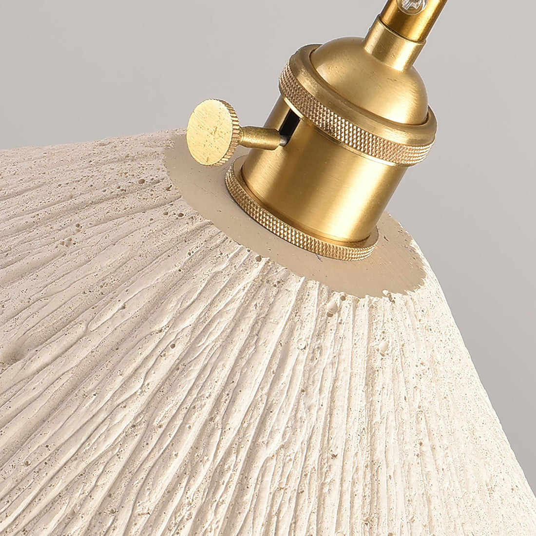Textured Cement Gold Plug-In Swag Pendant
