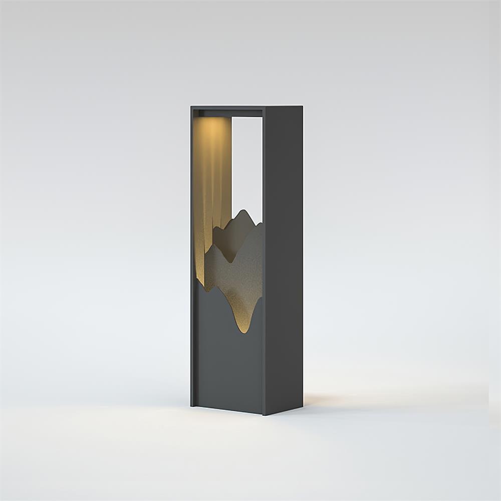 Modern Solar Outdoor Light - Square Lamp Stainless Steel for Garden