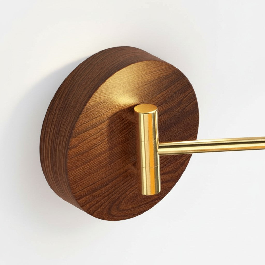 Afterglow Modern Sunset Wall Lamp – Dual Glass Shade Design with Wood-Texture Base
